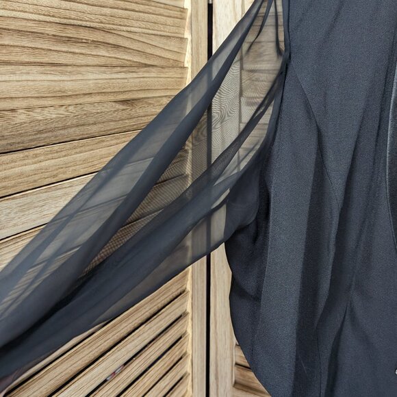 VINTAGE John Philips Black Formal Dress and Jacket Set with Sheer Sleeves  2X - Picture 4 of 11